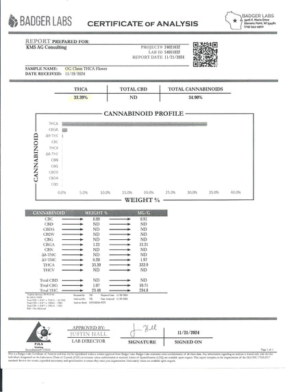 O.G. Chem  34.90 % THCa